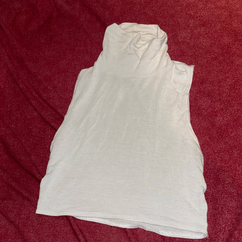 White turtleneck tank top